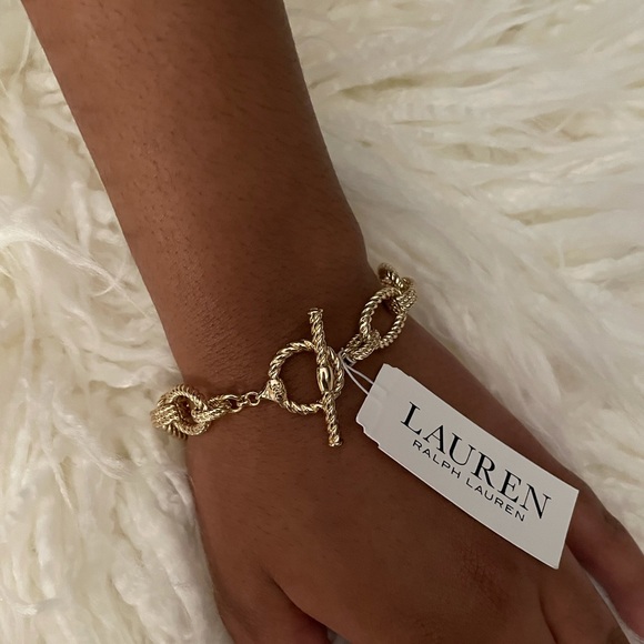 Lauren Ralph Lauren Gold Rope Link Flex Bracelet - Picture 3 of 6